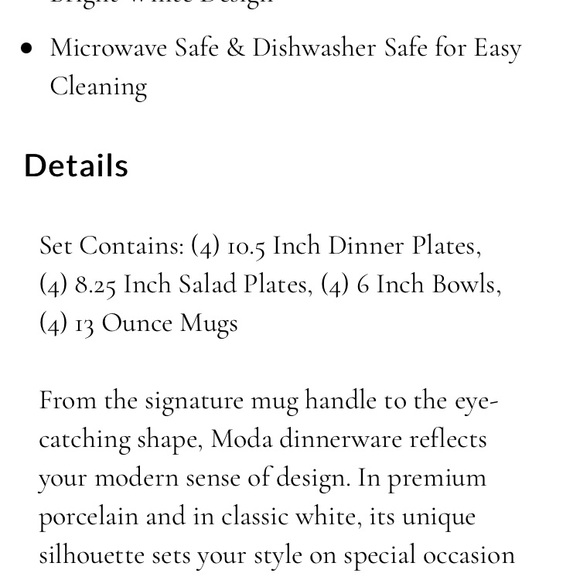 Oneida Moda Porcelain Modern 16pc Dinnerware - Picture 6 of 10